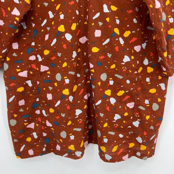 Madewell Short Robe Jacket Terazzo Bunt Umber Open Front Kimono Jacket Small - Picture 7 of 11